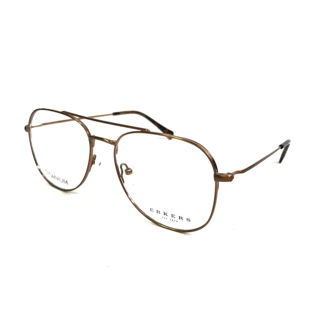 Erkers Eyeglasses Frames NORWOOD COPPER Matte Gold Wire Rim Titanium 55-17-145